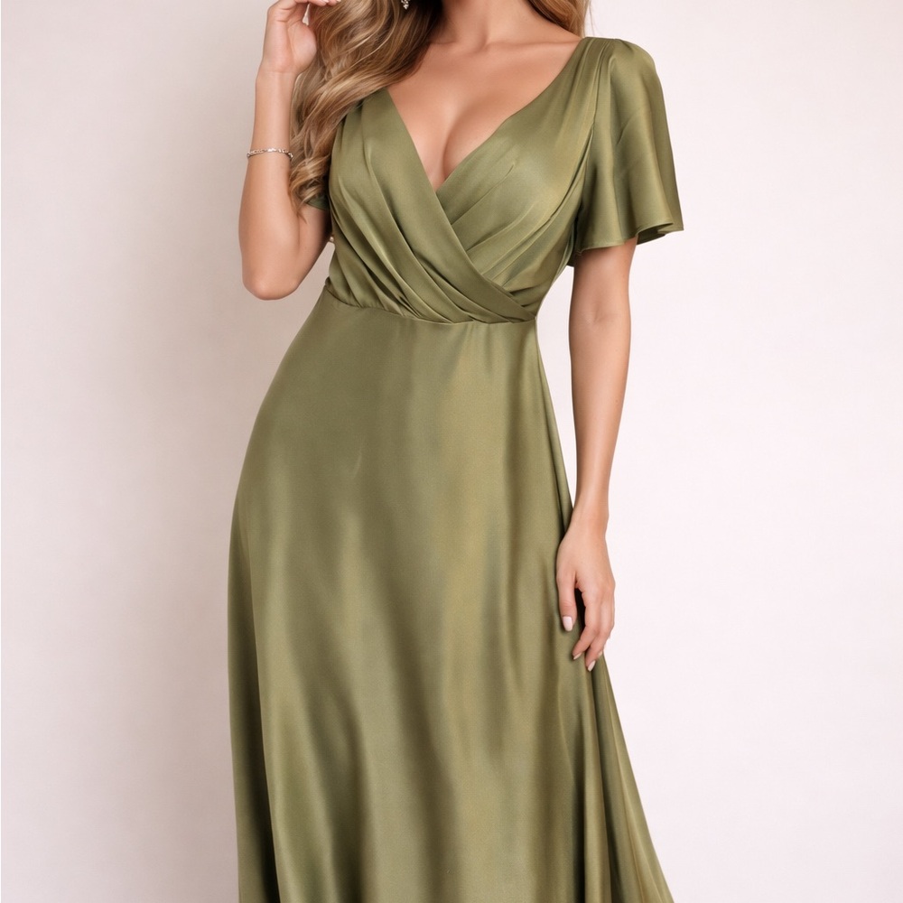 Chic Olive Maxi Dress for Women